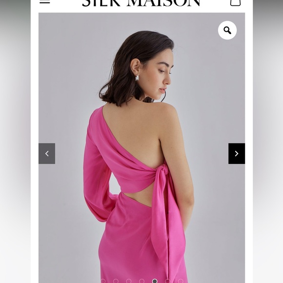 NEW without Tags SILK MAISON Pink Palace Silk Dress - Picture 5 of 11